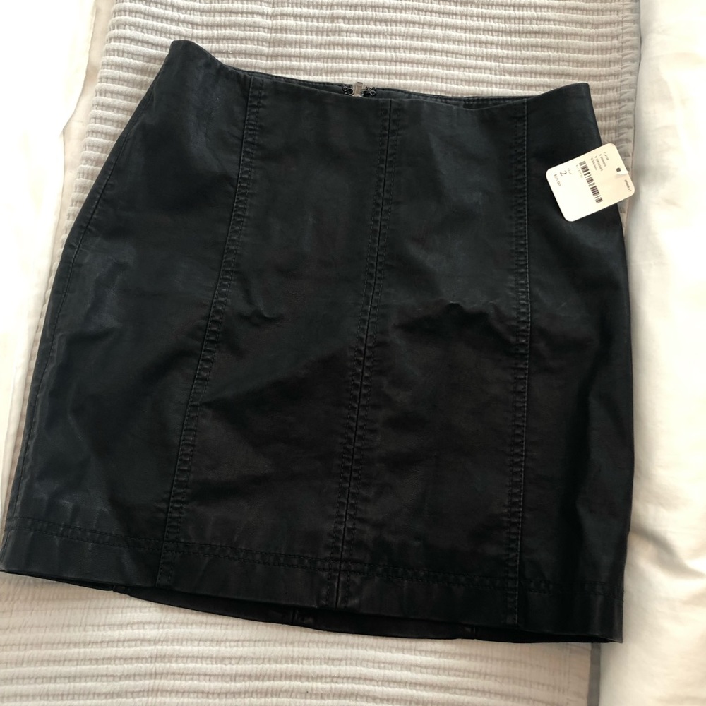 Free People - 
Modern Femme Vegan Leather Skirt